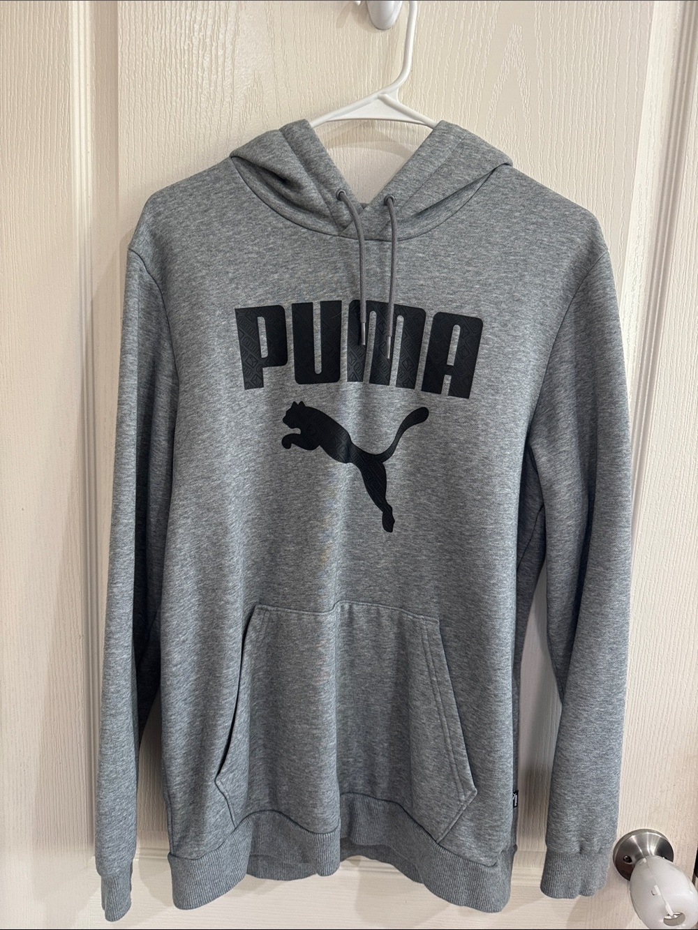 Puma Gray Hooded Pullover with Black Logo